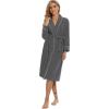 imageALCEA ROSEA Women Lightweight Kimono Robe Long Spa Hotel Bathrobe Microfiber Shawl Soft Sleepwear Ladies LoungewearGrey02