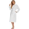 imageALCEA ROSEA Women Lightweight Kimono Robe Long Spa Hotel Bathrobe Microfiber Shawl Soft Sleepwear Ladies LoungewearWhite