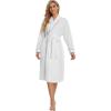 imageALCEA ROSEA Women Lightweight Kimono Robe Long Spa Hotel Bathrobe Microfiber Shawl Soft Sleepwear Ladies LoungewearWhite