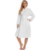 imageALCEA ROSEA Women Lightweight Kimono Robe Long Spa Hotel Bathrobe Microfiber Shawl Soft Sleepwear Ladies LoungewearWhite