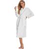 imageALCEA ROSEA Women Lightweight Kimono Robe Long Spa Hotel Bathrobe Microfiber Shawl Soft Sleepwear Ladies LoungewearWhite