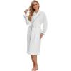 imageALCEA ROSEA Women Lightweight Kimono Robe Long Spa Hotel Bathrobe Microfiber Shawl Soft Sleepwear Ladies LoungewearWhite