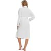 imageALCEA ROSEA Women Lightweight Kimono Robe Long Spa Hotel Bathrobe Microfiber Shawl Soft Sleepwear Ladies LoungewearWhite