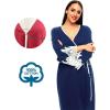 imageALCEA ROSEA Womens Cotton Robes Lightweight Lace robe Soft Knit Sleepwear Loungewear Ladies Bride RobeBlue