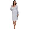 imageALCEA ROSEA Womens Cotton Robes Lightweight Lace robe Soft Knit Sleepwear Loungewear Ladies Bride RobeGrey