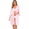 imageALCEA ROSEA Womens Cotton Robes Lightweight Lace robe Soft Knit Sleepwear Loungewear Ladies Bride RobePink1