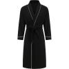 imageALCEA ROSEA Women Lightweight Kimono Robe Long Spa Hotel Bathrobe Microfiber Shawl Soft Sleepwear Ladies LoungewearBlack