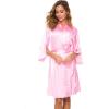 imageALCEA ROSEA Womens Cotton Robes Lightweight Lace robe Soft Knit Sleepwear Loungewear Ladies Bride RobePink1