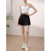 imageALCEA ROSEA Woman Athletic Mini Skirts Casual High Waisted Scalloped Hem Skorts with Pockets for Golf Tennis Sport 7885Black