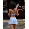 imageALCEA ROSEA Woman Athletic Mini Skirts Casual High Waisted Scalloped Hem Skorts with Pockets for Golf Tennis Sport 7885Blue
