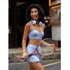 imageALCEA ROSEA Woman Athletic Mini Skirts Casual High Waisted Scalloped Hem Skorts with Pockets for Golf Tennis Sport 7885Blue
