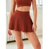 imageALCEA ROSEA Woman Athletic Mini Skirts Casual High Waisted Scalloped Hem Skorts with Pockets for Golf Tennis Sport 7885Brown