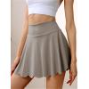 imageALCEA ROSEA Woman Athletic Mini Skirts Casual High Waisted Scalloped Hem Skorts with Pockets for Golf Tennis Sport 7885Grey