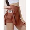imageALCEA ROSEA Woman Athletic Mini Skirts Casual High Waisted Scalloped Hem Skorts with Pockets for Golf Tennis Sport 7885Khaki