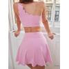 imageALCEA ROSEA Woman Athletic Mini Skirts Casual High Waisted Scalloped Hem Skorts with Pockets for Golf Tennis Sport 7885Pink