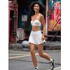 imageALCEA ROSEA Woman Athletic Mini Skirts Casual High Waisted Scalloped Hem Skorts with Pockets for Golf Tennis Sport 7885White