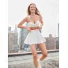 imageALCEA ROSEA Woman Athletic Mini Skirts Casual High Waisted Scalloped Hem Skorts with Pockets for Golf Tennis Sport 7885White