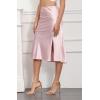 imageALCEA ROSEA Women High Waist Silky Satin Midi Skirt Elastic Waist A Line Skirt with Slit1951pink