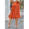 imageALCEA ROSEA Women High Waist Silky Satin Midi Skirt Elastic Waist A Line Skirt with SlitCaramel