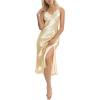 imageALCEA ROSEA Women Silk Satin Nightgown Sexy Lace Chemise Lingerie Long Sleepdress for Ladies Sleepwear Slip NegligeeChampagne
