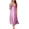 imageALCEA ROSEA Women Silk Satin Nightgown Sexy Lace Chemise Lingerie Long Sleepdress for Ladies Sleepwear Slip NegligeeDusty Rosebow