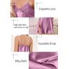imageALCEA ROSEA Women Silk Satin Nightgown Sexy Lace Chemise Lingerie Long Sleepdress for Ladies Sleepwear Slip NegligeeDusty Rosebow