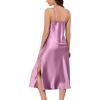 imageALCEA ROSEA Women Silk Satin Nightgown Sexy Lace Chemise Lingerie Long Sleepdress for Ladies Sleepwear Slip NegligeeDusty Rosebow
