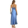 imageALCEA ROSEA Women Silk Satin Nightgown Sexy Lace Chemise Lingerie Long Sleepdress for Ladies Sleepwear Slip NegligeeMidnight Blue