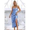 imageALCEA ROSEA Women Silk Satin Nightgown Sexy Lace Chemise Lingerie Long Sleepdress for Ladies Sleepwear Slip NegligeeMidnight Blue2