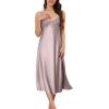 imageALCEA ROSEA Women Silk Satin Nightgown Sexy Lace Chemise Lingerie Long Sleepdress for Ladies Sleepwear Slip NegligeeMilk Teabow