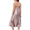 imageALCEA ROSEA Women Silk Satin Nightgown Sexy Lace Chemise Lingerie Long Sleepdress for Ladies Sleepwear Slip NegligeeMilk Teabow