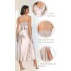 imageALCEA ROSEA Women Silk Satin Nightgown Sexy Lace Chemise Lingerie Long Sleepdress for Ladies Sleepwear Slip NegligeeMilky Teano