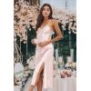 imageALCEA ROSEA Women Silk Satin Nightgown Sexy Lace Chemise Lingerie Long Sleepdress for Ladies Sleepwear Slip NegligeePinka