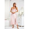 imageALCEA ROSEA Women Silk Satin Nightgown Sexy Lace Chemise Lingerie Long Sleepdress for Ladies Sleepwear Slip NegligeePinka