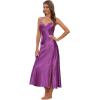 imageALCEA ROSEA Women Silk Satin Nightgown Sexy Lace Chemise Lingerie Long Sleepdress for Ladies Sleepwear Slip NegligeePurple