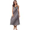 imageALCEA ROSEA Women Silk Satin Nightgown Sexy Lace Chemise Lingerie Long Sleepdress for Ladies Sleepwear Slip NegligeeWhite Leopard2