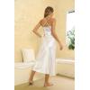 imageALCEA ROSEA Women Silk Satin Nightgown Sexy Lace Chemise Lingerie Long Sleepdress for Ladies Sleepwear Slip NegligeeWhite2
