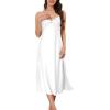 imageALCEA ROSEA Women Silk Satin Nightgown Sexy Lace Chemise Lingerie Long Sleepdress for Ladies Sleepwear Slip NegligeeWhitebow