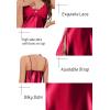 imageALCEA ROSEA Women Silk Satin Nightgown Sexy Lace Chemise Lingerie Long Sleepdress for Ladies Sleepwear Slip NegligeeWinebow