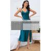 imageALCEA ROSEA Women Silk Satin Nightgown Sexy Lace Chemise Lingerie Long Sleepdress for Ladies Sleepwear Slip NegligeeXblackishgreen
