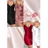 imageALCEA ROSEA Women Sleepwear Sexy Lingerie Nightgown Lace Chemise Satin Slip Silk Negligee Nightie3870red