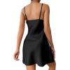 imageALCEA ROSEA Women Sleepwear Sexy Lingerie Nightgown Lace Chemise Satin Slip Silk Negligee Nightie3871black