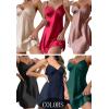 imageALCEA ROSEA Women Sleepwear Sexy Lingerie Nightgown Lace Chemise Satin Slip Silk Negligee Nightie3871red