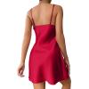 imageALCEA ROSEA Women Sleepwear Sexy Lingerie Nightgown Lace Chemise Satin Slip Silk Negligee Nightie3871red