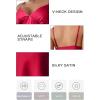 imageALCEA ROSEA Women Sleepwear Sexy Lingerie Nightgown Lace Chemise Satin Slip Silk Negligee Nightie3871red