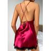 imageALCEA ROSEA Women Sleepwear Sexy Lingerie Nightgown Lace Chemise Satin Slip Silk Negligee Nightie3872red