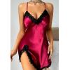 imageALCEA ROSEA Women Sleepwear Sexy Lingerie Nightgown Lace Chemise Satin Slip Silk Negligee Nightie3872red