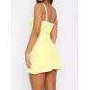 imageALCEA ROSEA Womens Bodycon Mini Dresses Sleeveless Contrast Color Spaghetti Strap Slim Fit Party Club Short Dress 5728Yellow