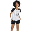 imageALCEA ROSEA Womens Cotton Sleepwear Cute PANDA Printed Short Sleeve pajama set Soft Pjs Nightwear with PocketsBlack