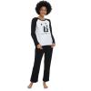 imageALCEA ROSEA Womens Cotton Sleepwear Cute PANDA Printed Short Sleeve pajama set Soft Pjs Nightwear with PocketsBlack01